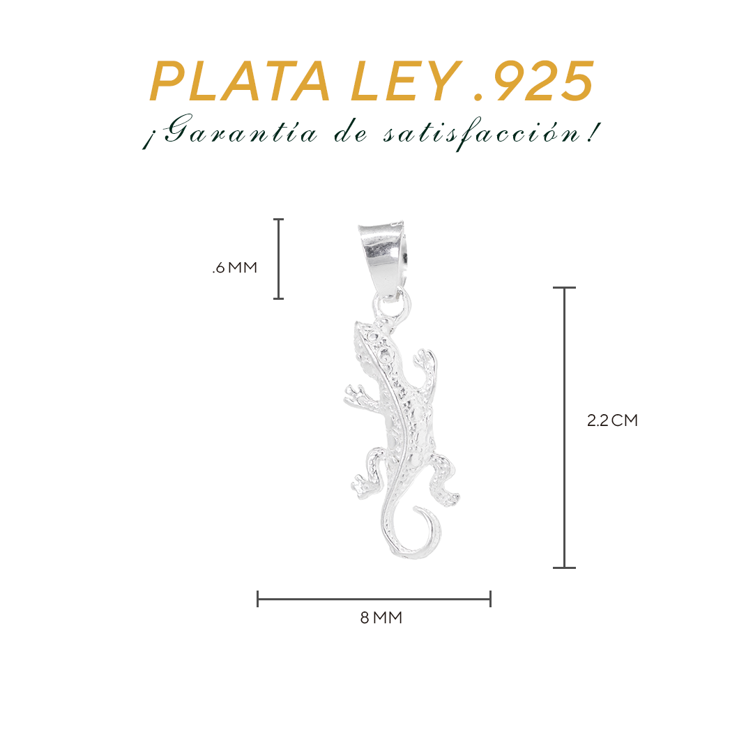 Dije Plata ley.925 en forma de Iguana ( DA009 )- Joyería de Plata