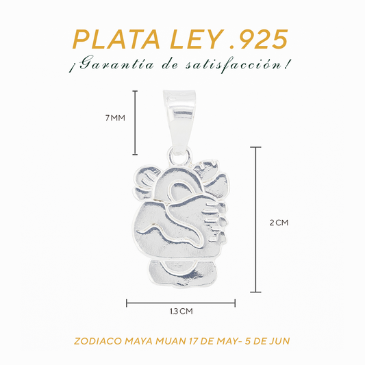 Dije Plata .925 Zodiaco Maya Muan ( 17 Mayo- 5 de Junio