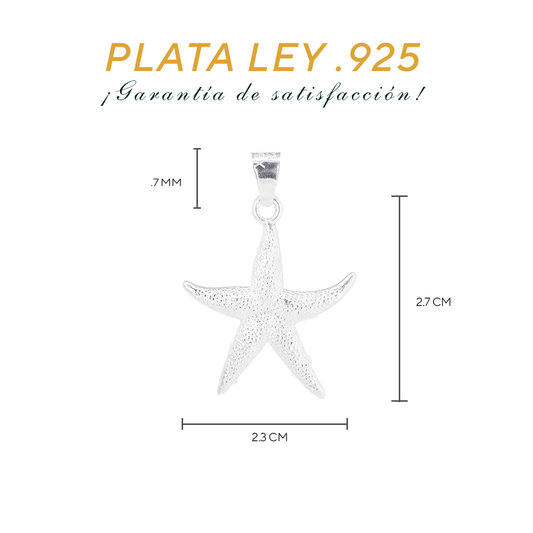 Dije de  Plata ley .925 en Forma  de Estrella de Mar (DM001)  - Joyería Marina