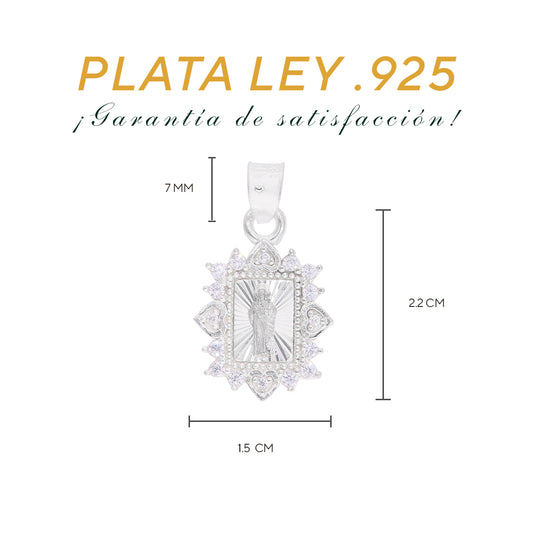 Medidas del dije Divino Niño: 2.2 cm alto × 1.5 cm ancho, argolla 7 mm – Plata Ley .925