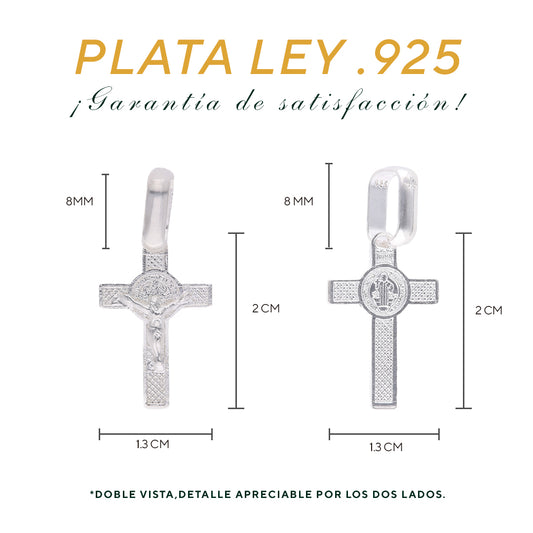 Dije de Plata .925 - Cruz con Cristo y Textura Cuadriculada Diamantada Rodio Negro