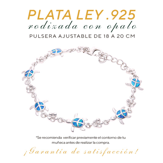 Pulsera Tortugas de Ópalo en Plata.925