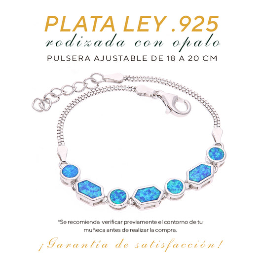 Pulsera Círculos Ópalo en Plata.925