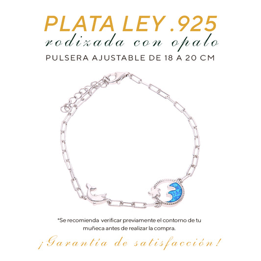 Pulsera Corazón Marino de Ópalo Plata .925