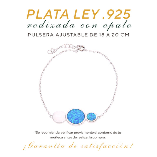 Pulsera Círculos Ópalo en Plata.925