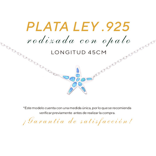 Collar Estrella de Mar de Ópalo en Plata .925