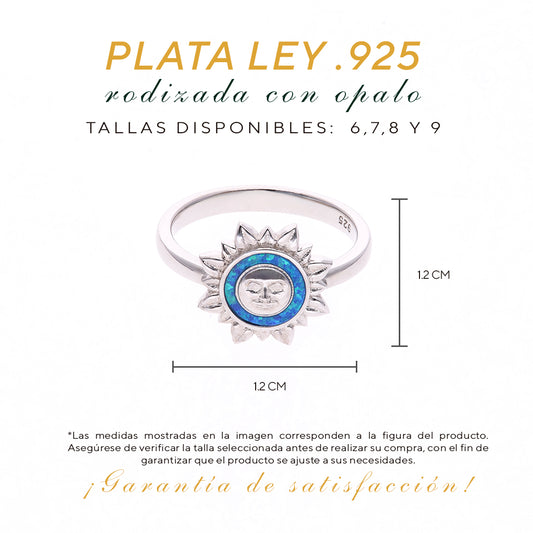 Anillo Sol Celeste de Ópalo Plata.925
