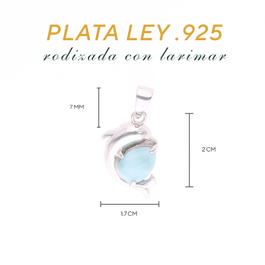 Dije Delfín de Larimar en Plata.925