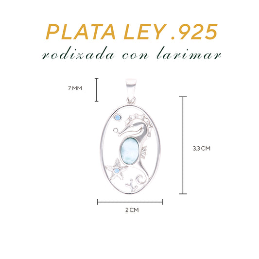 Dije Artístico Marino Larimar en Plata.925