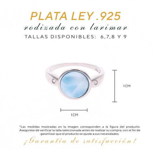 Anillo Ovalado de Larimar en Plata.925