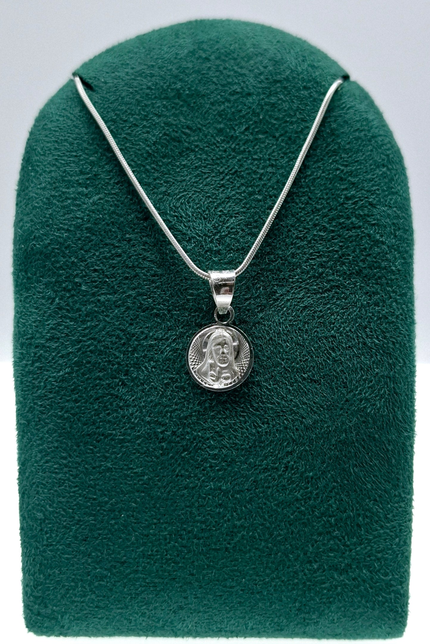 Dije Plata .925 con diseño de Sagrado Corazón de Jesús MOD.R10SC3D - Mayoreo y Menudeo