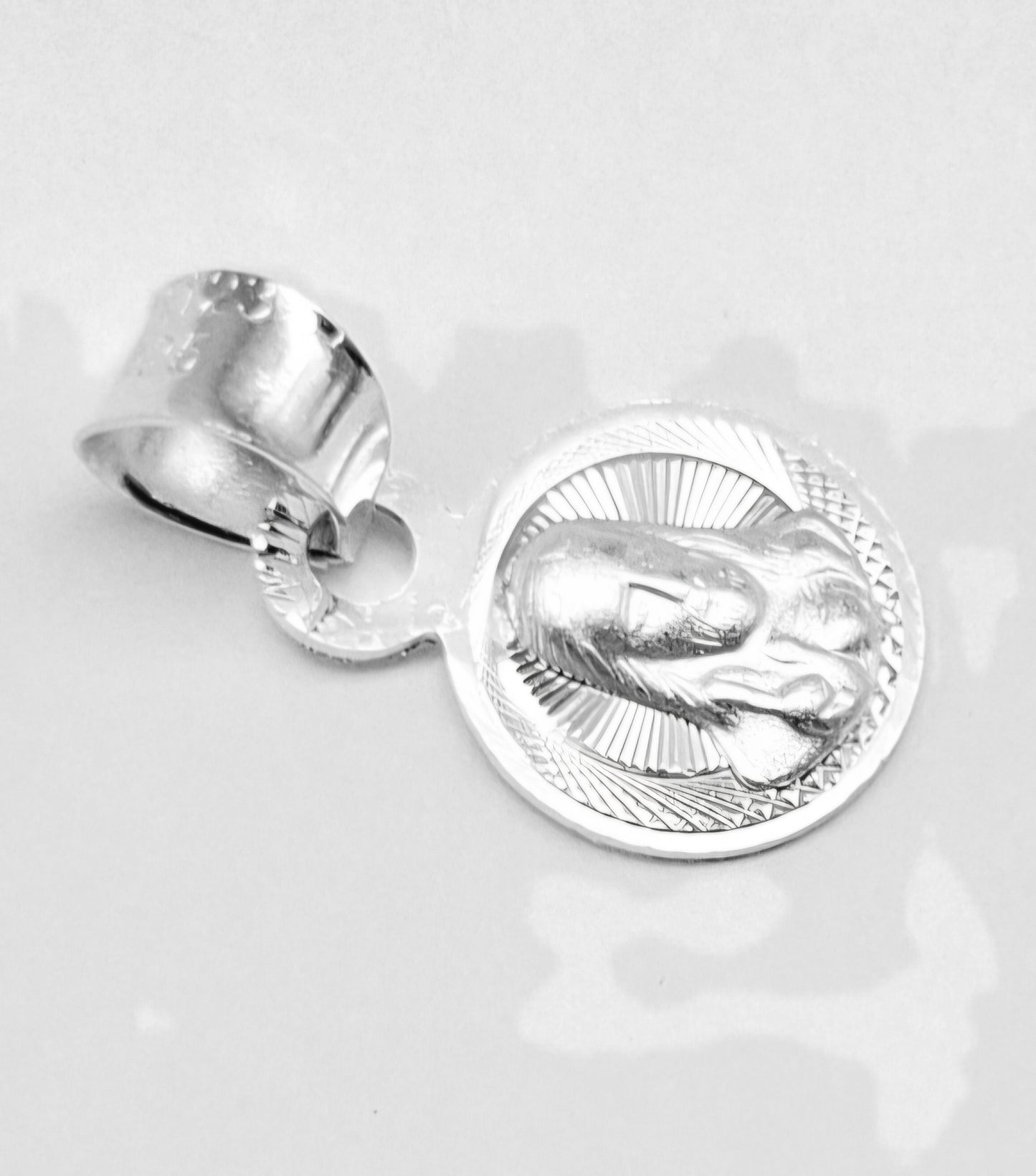 Dije Plata .925 con diseño de Sagrado Corazón de Jesús MOD.R10SC3D  - Mayoreo y Menudeo