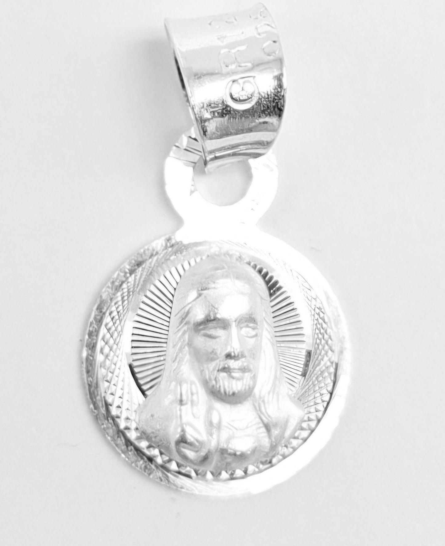 Dije Plata .925 con diseño de Sagrado Corazón de Jesús MOD.R10SC3D - Mayoreo y Menudeo