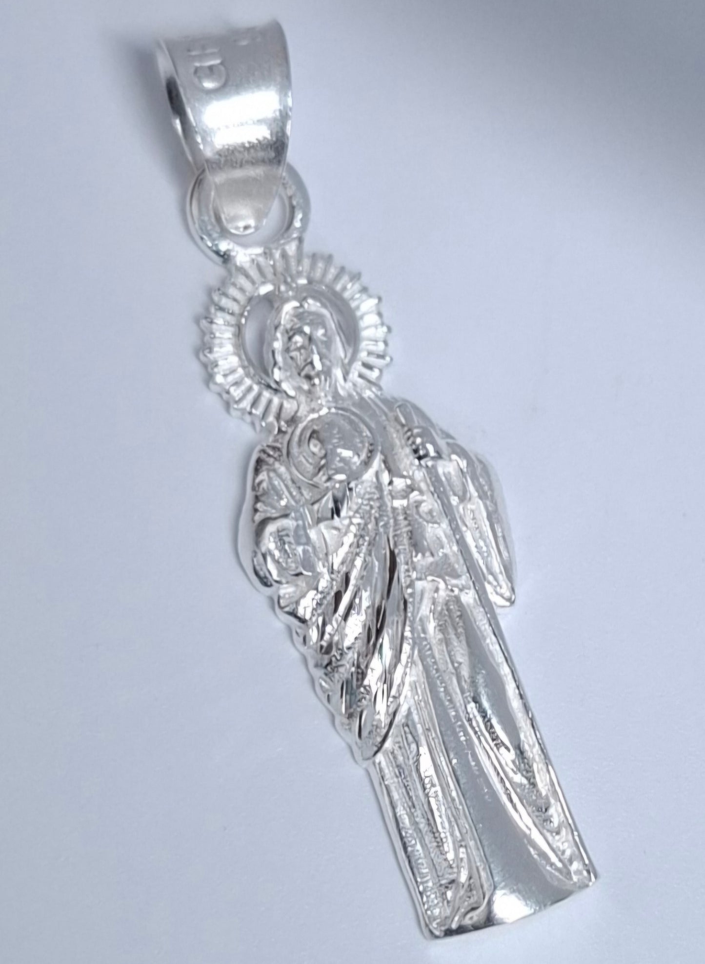 Dije de Plata .925 en Forma de San Judas Tadeo Mod. DR155- Joyería Religiosa