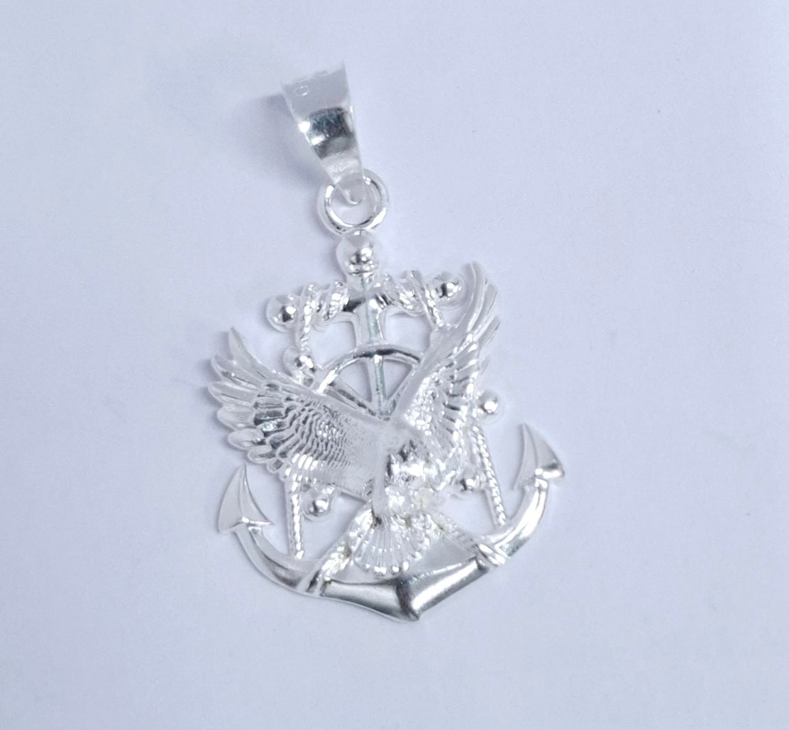 Dije de Plata Ley .925 en forma de Ancla con Águila Mod. DA128