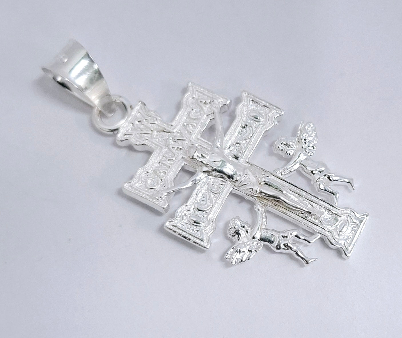 Dije de Plata Ley .925 , Cruz de Caravaca Mod. DR085