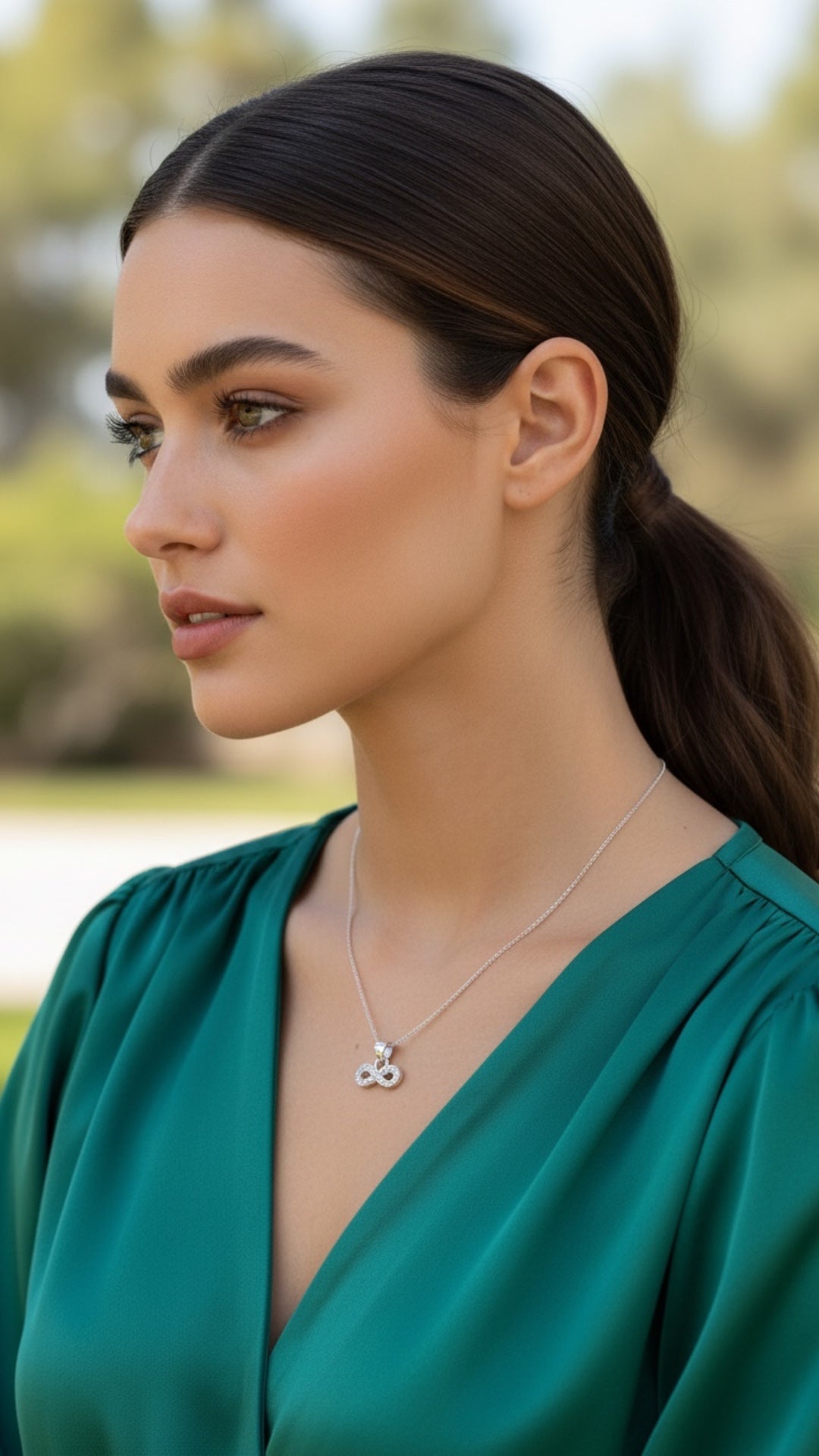 Dije Infinito con Zircones Pavé — Plata .925 pendiente