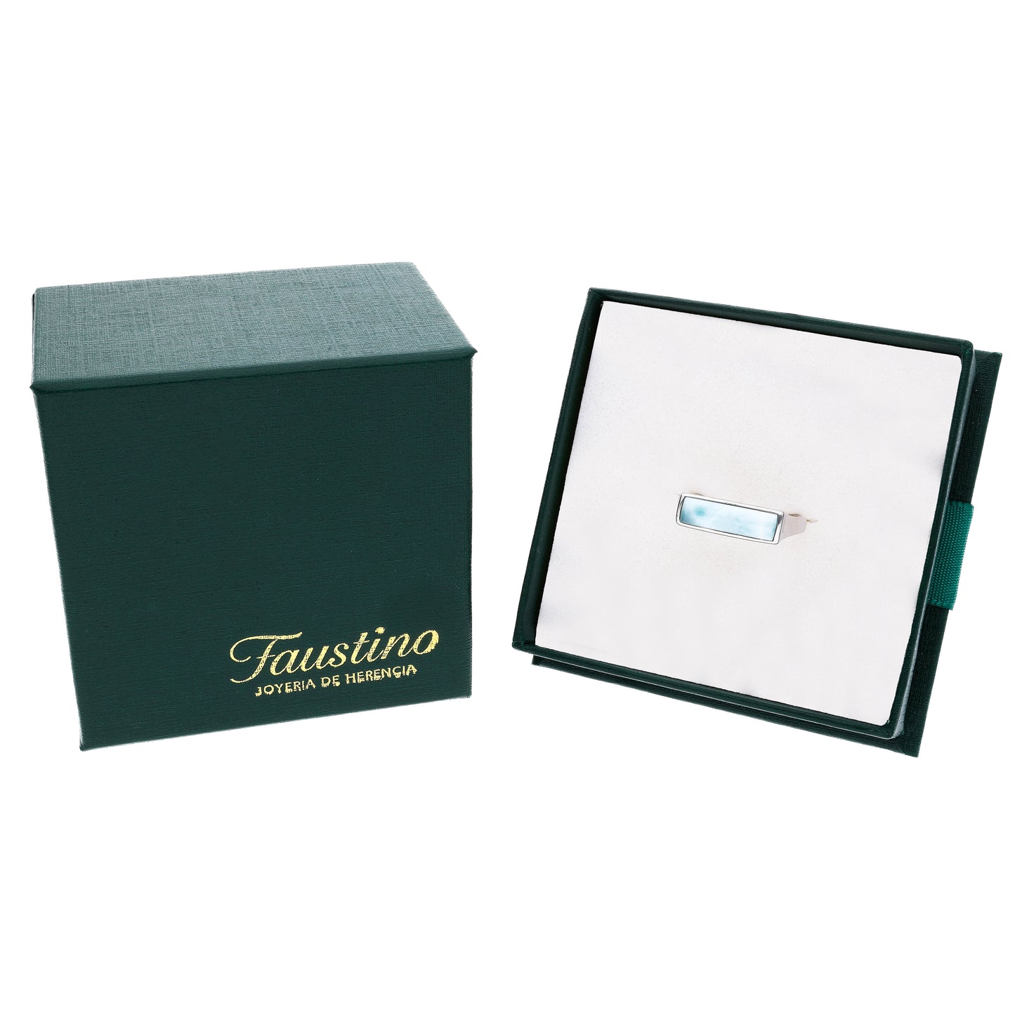 Anillo Rectangular de Larimar Plata.925