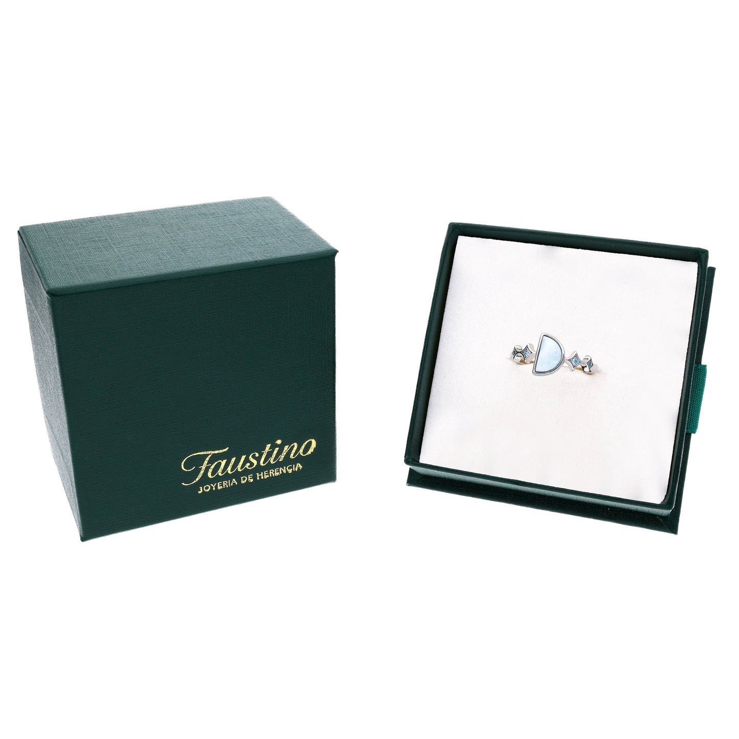 Anillo Triangular Larimar en Plata.925
