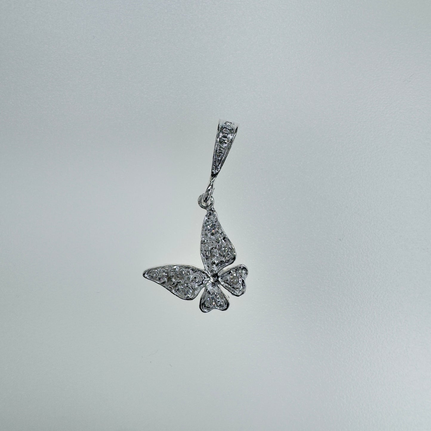 Broche dije de mariposa en plata .925 con circonias brillantes joyería elegante para regalo