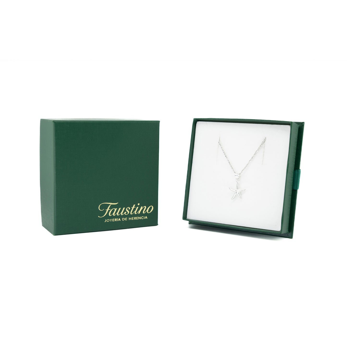 Set de Dije y Cadena de Plata - Estrella de Mar Pequeña con Cadena Fígaro(COM.DM002)