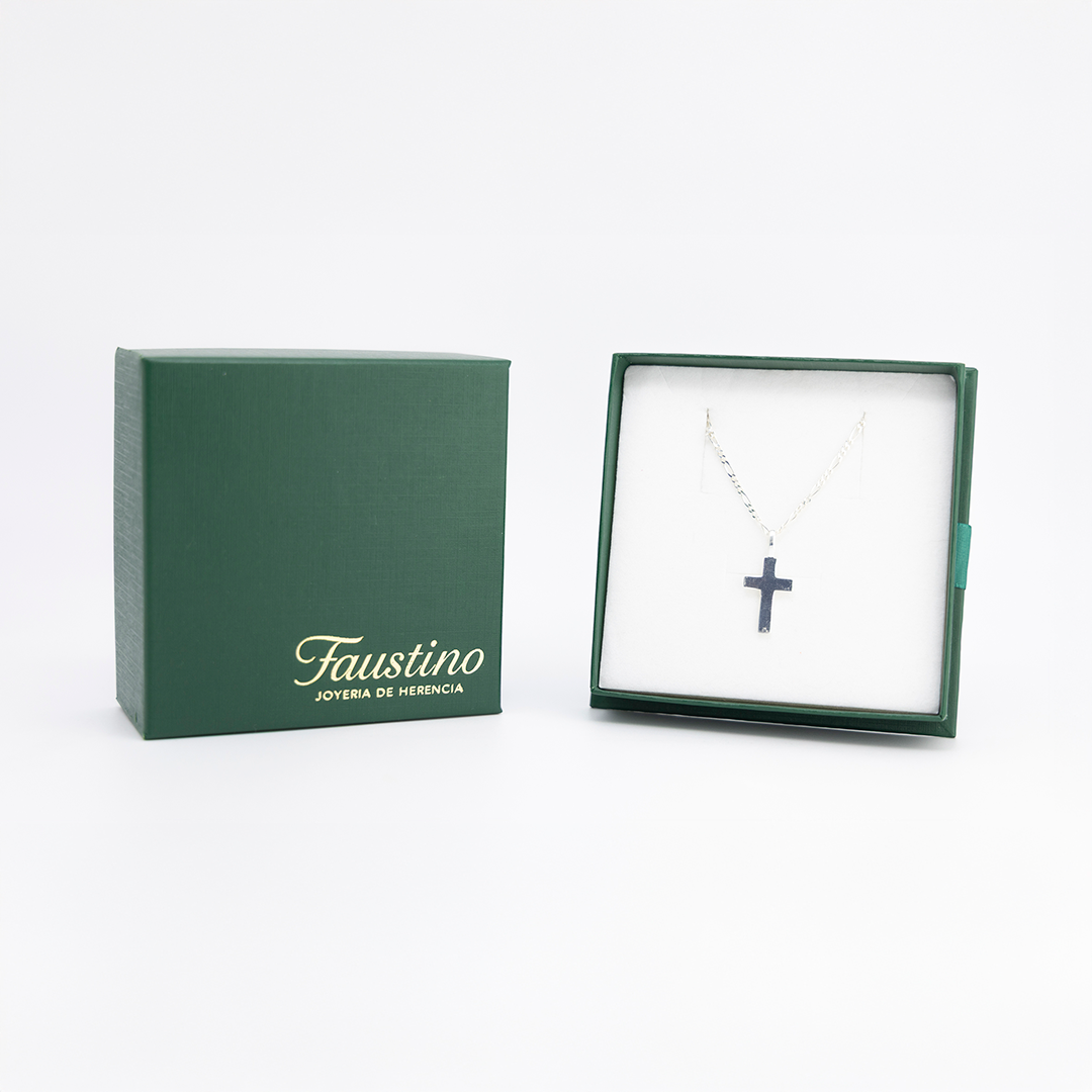 Set de Dije y Cadena en Plata Ley. 925 de Cruz Cristiana con Cadena