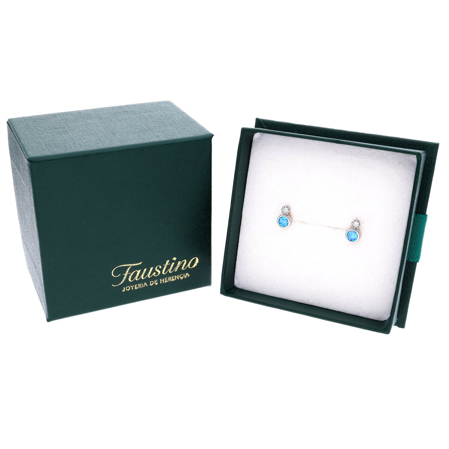 Aretes Punto de Ópalo en Plata.925