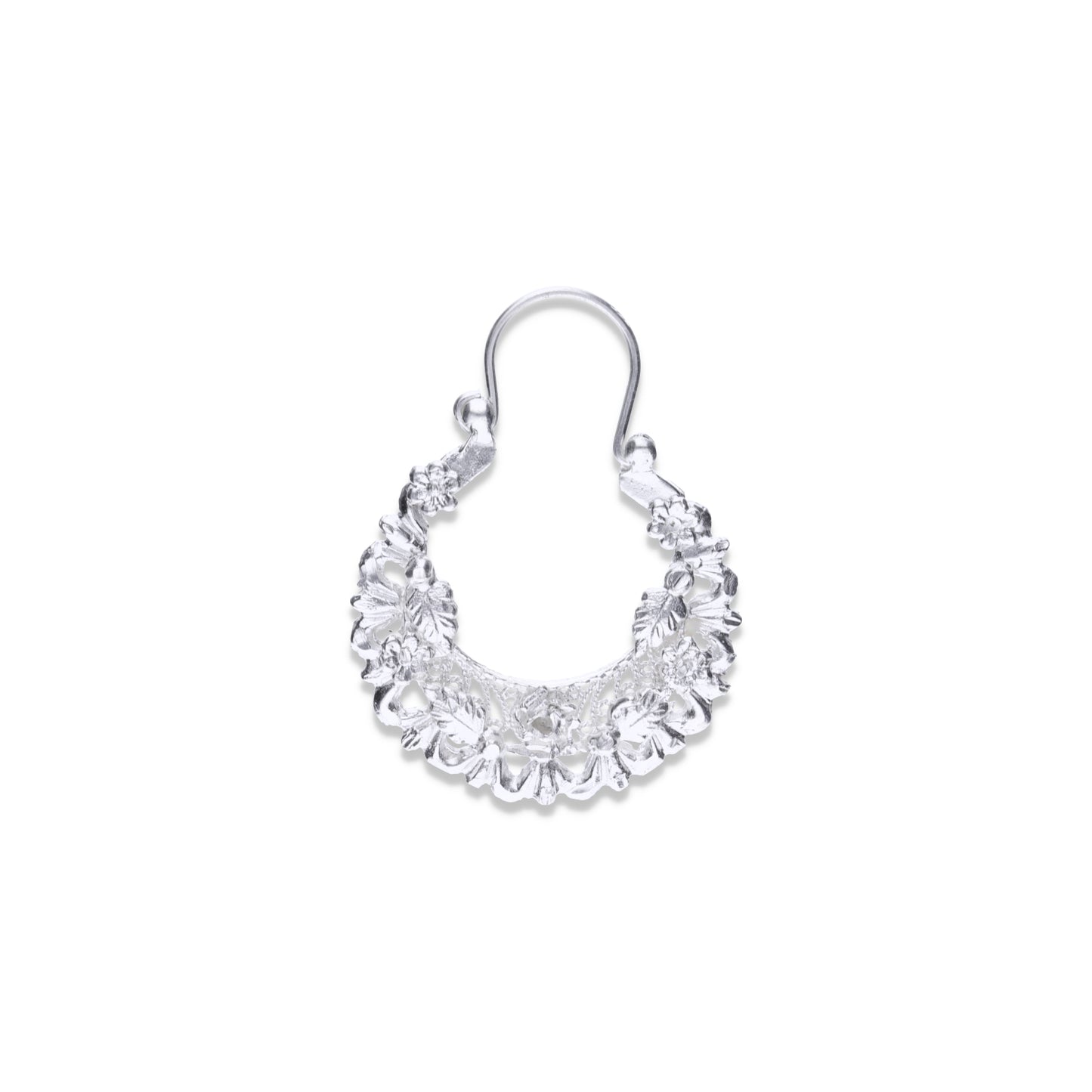 Aretes Plata .925 de Aro Abierto Floreado , 10.0 Gramos - Joyería Elegante