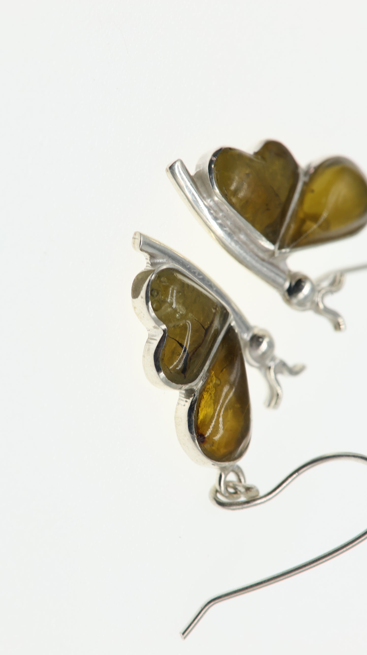 Aretes Mariposa Plata .925 con Ámbar Mayoreo Menudeo