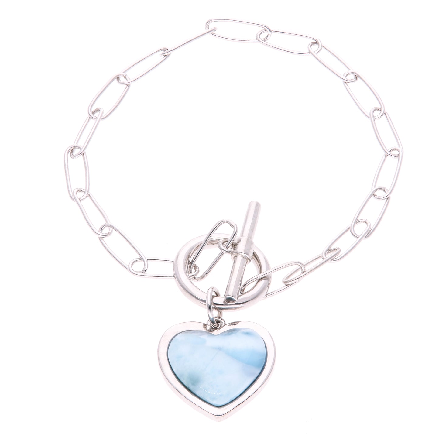 Pulsera Moderna de Larimar en Plata .925