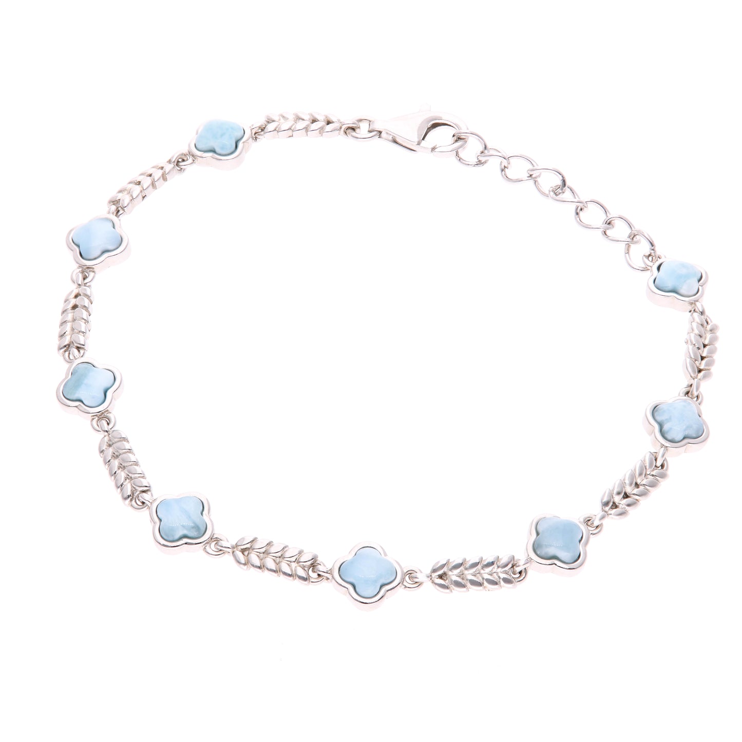 Pulsera Geométrica de Larimar en Plata .925