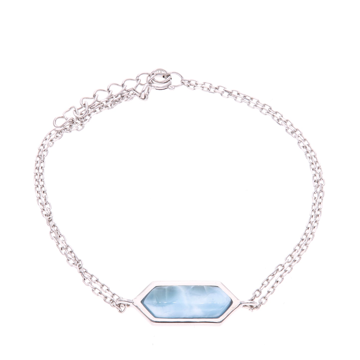 Pulsera Minimalista de Larimar en Plata .925