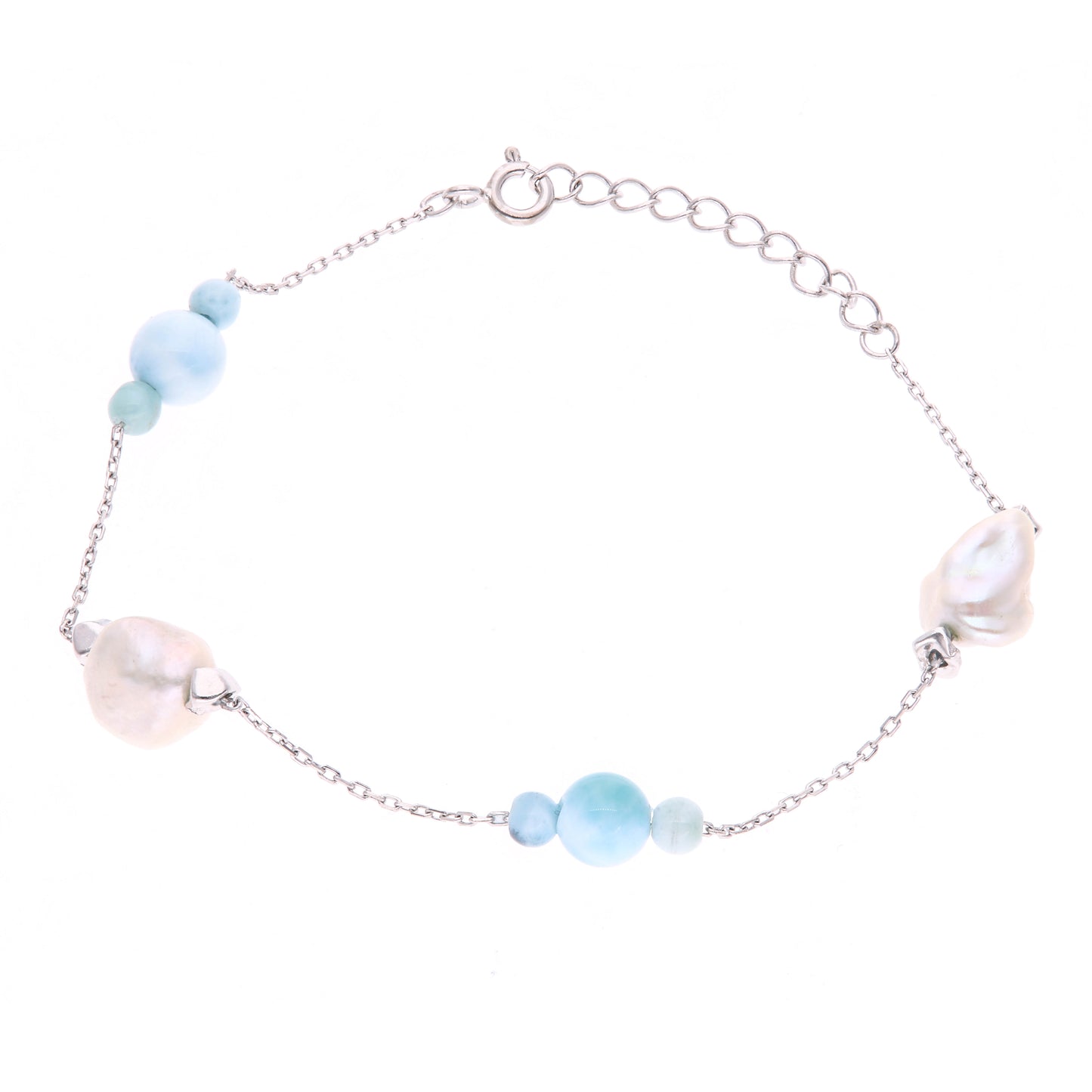 Pulsera Delicada de Larimar en Plata .925