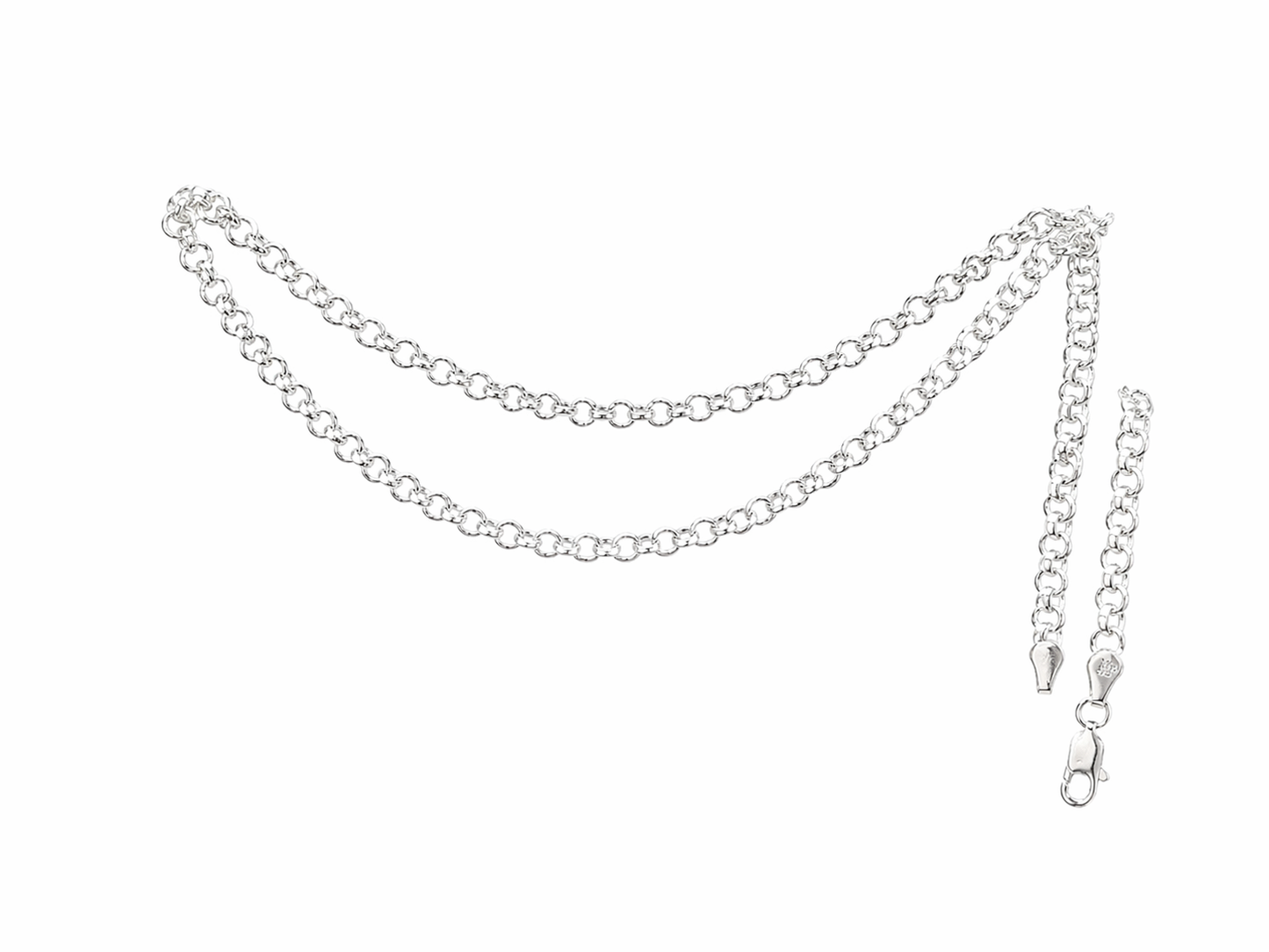 Cadena de Plata .925 - Chino Rolo Redonda 4mm — 50 cm