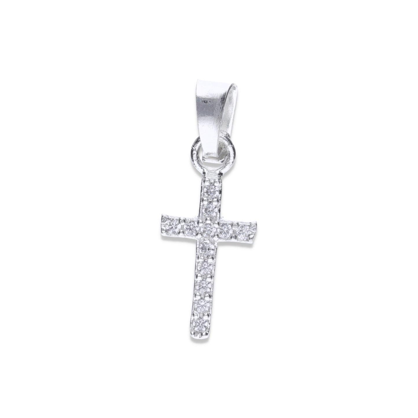 Dije Plata .925 Forma Cruz con Circonia - Joyería Religiosa