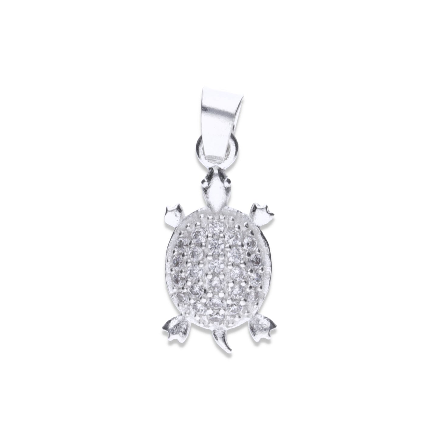 Dije Plata .925 Forma Tortuga con Circonia - Joyería Animal
