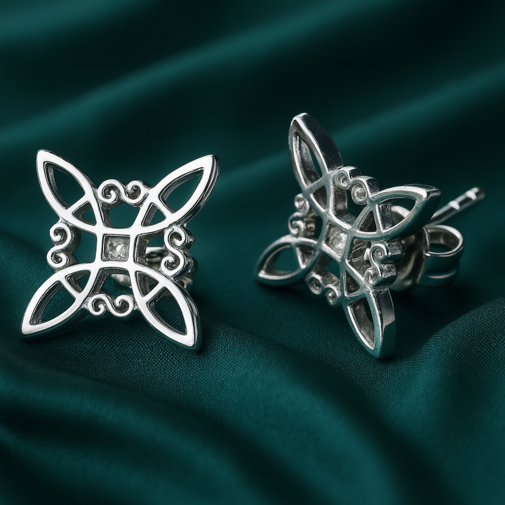 Aretes de Plata .925 Nudo Celta 1.1 Gramos - Joyería de Plata