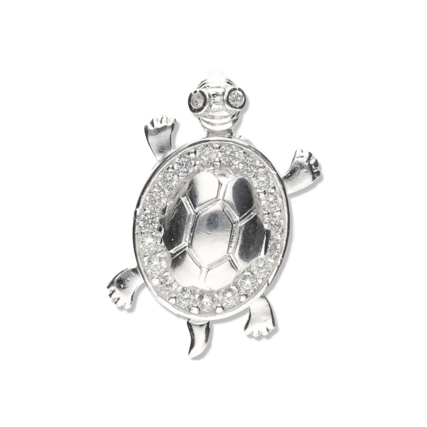 Dije de Plata .925 Forma Tortuga con Circonia DAP026 - Joyería Elegante
