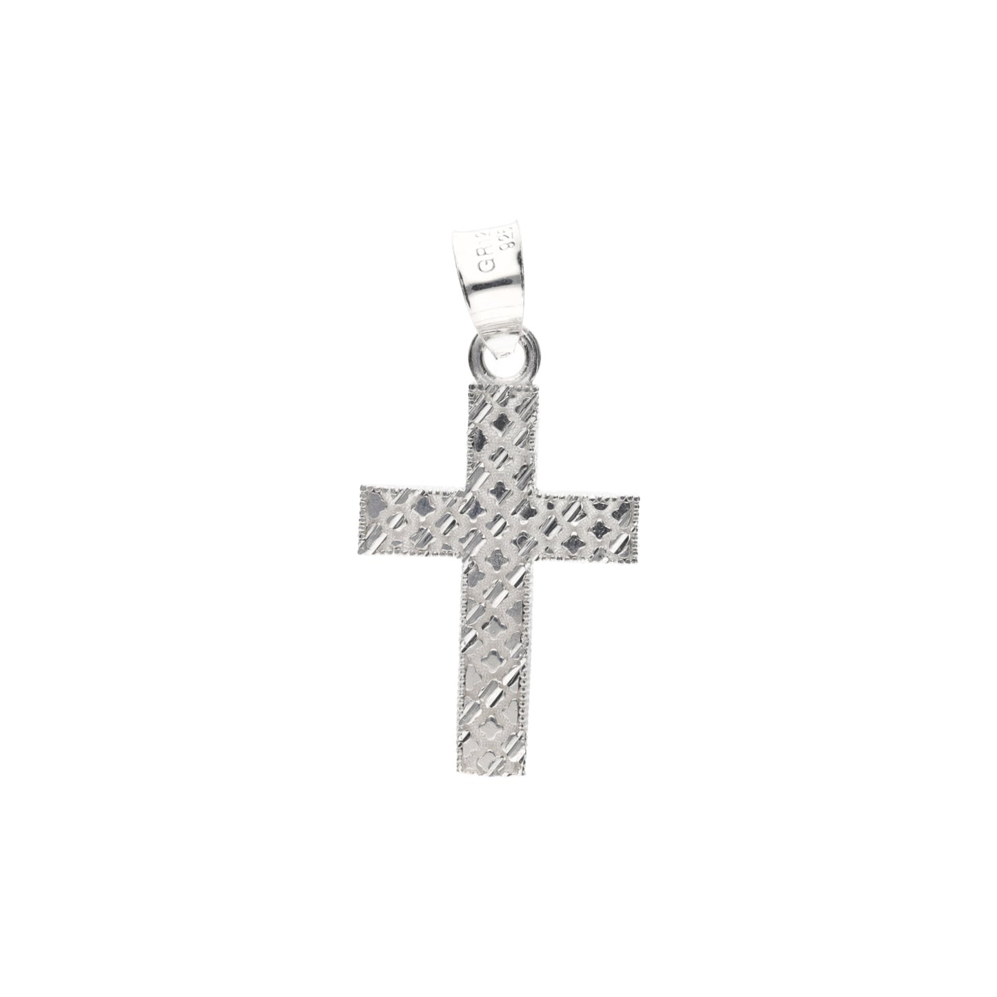 Cruz tipo mosaico diamantado plata ley .925