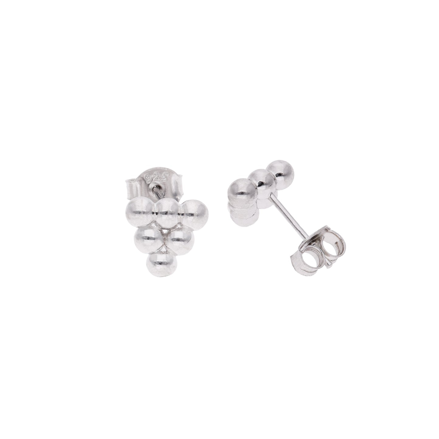 Aretes Tope Flor de Esferas — Plata .925