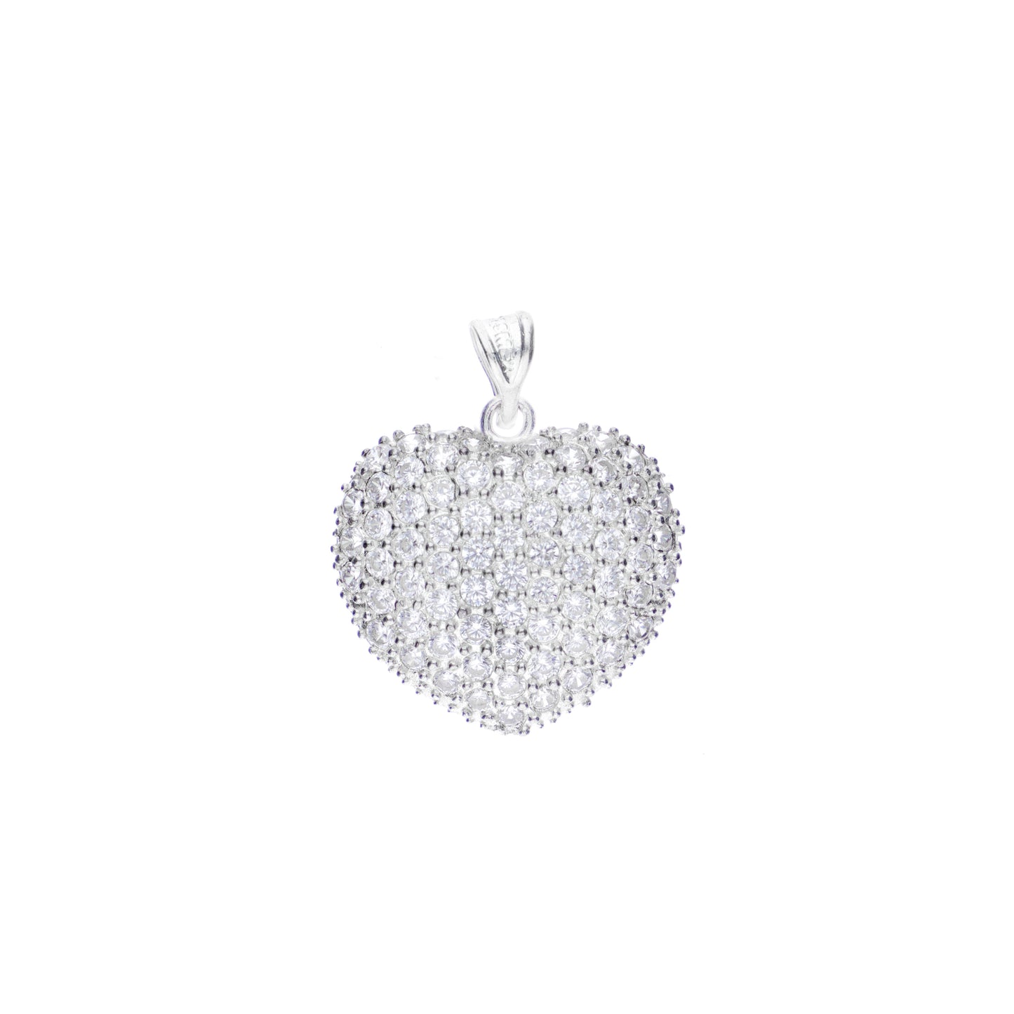 Dije de Plata Ley .925 en Forma Corazón con Circonia - Joyería Elegante