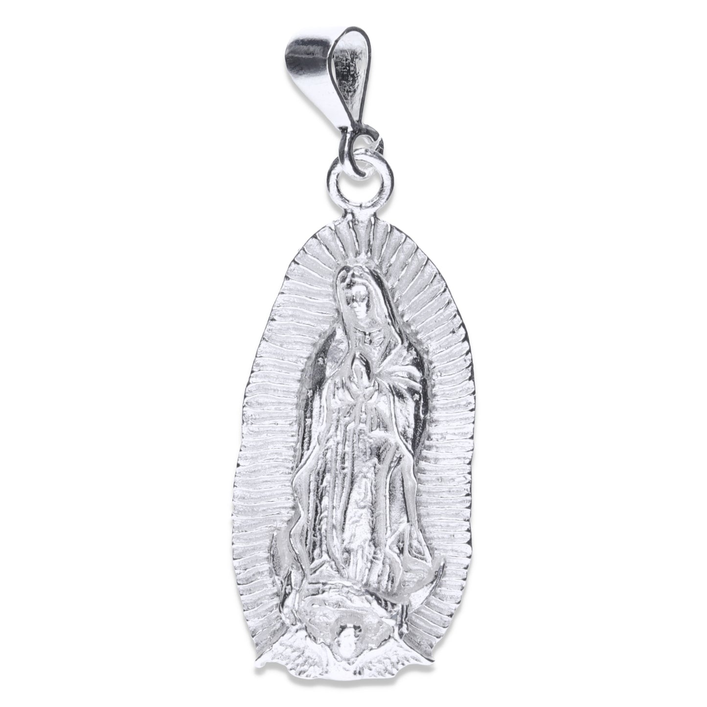 Dije Plata .925 en forma de la Virgen de Guadalupe Mod. FBD-59