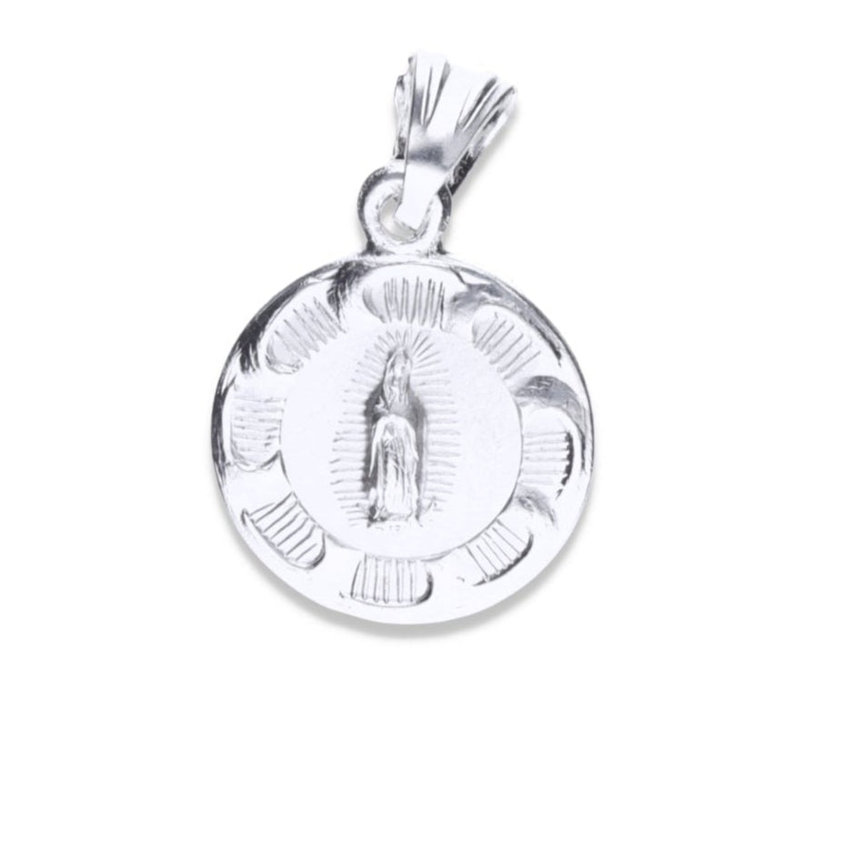 Dije de Plata .925 Doble vista Sochapada Virgen de Guadalupe y Sagrado corazón de Jesús Mod. SYG-13- Joyería Religiosa