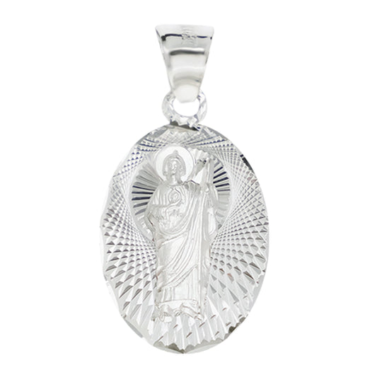 Dije de Plata .925 En Forma de San Judas Tadeo Mod. 015SJ3D - Mayoreo y Menudeo