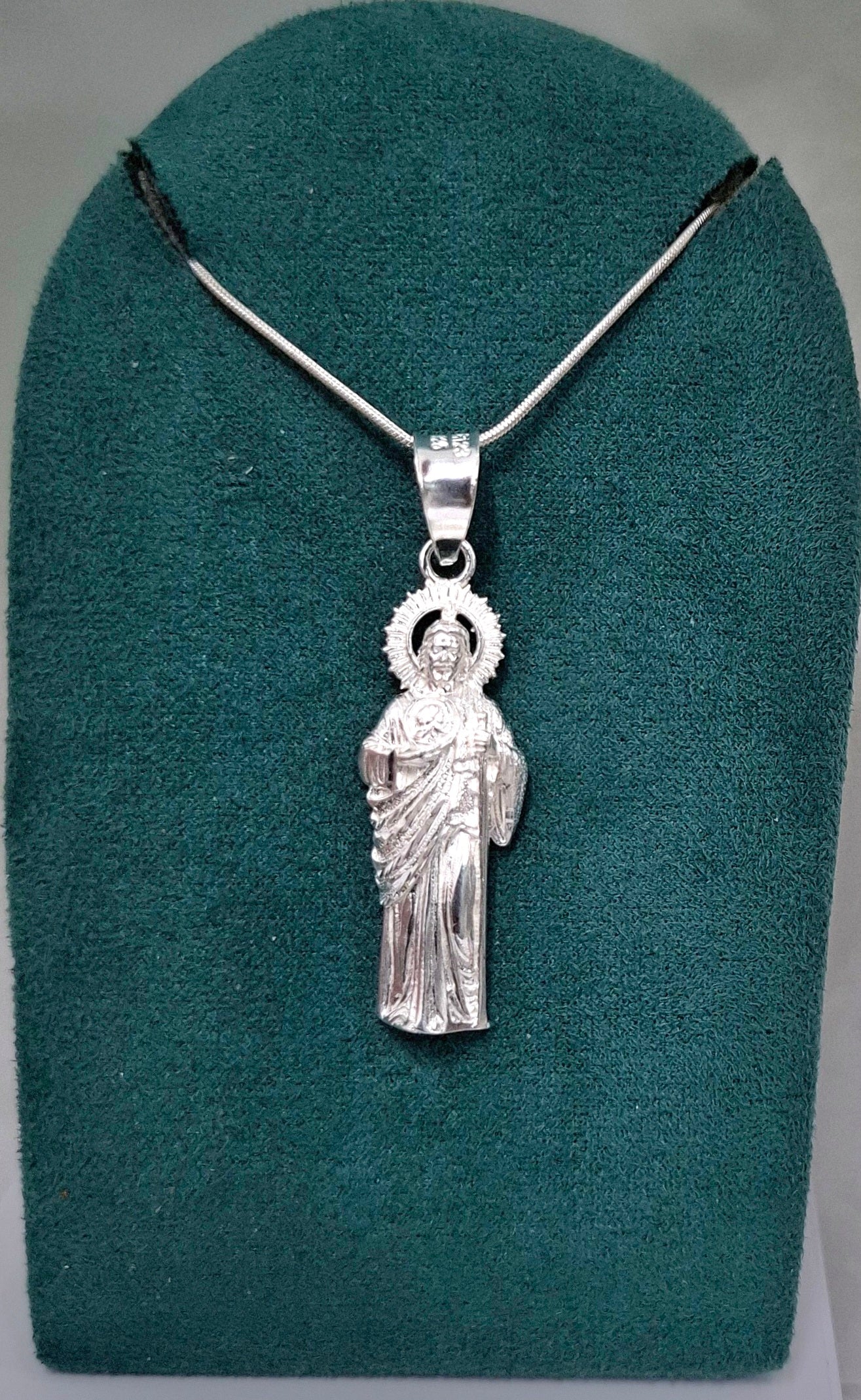 Dije de Plata .925 Forma San Judas Tadeo Mod. DR153 - Joyería Religiosa
