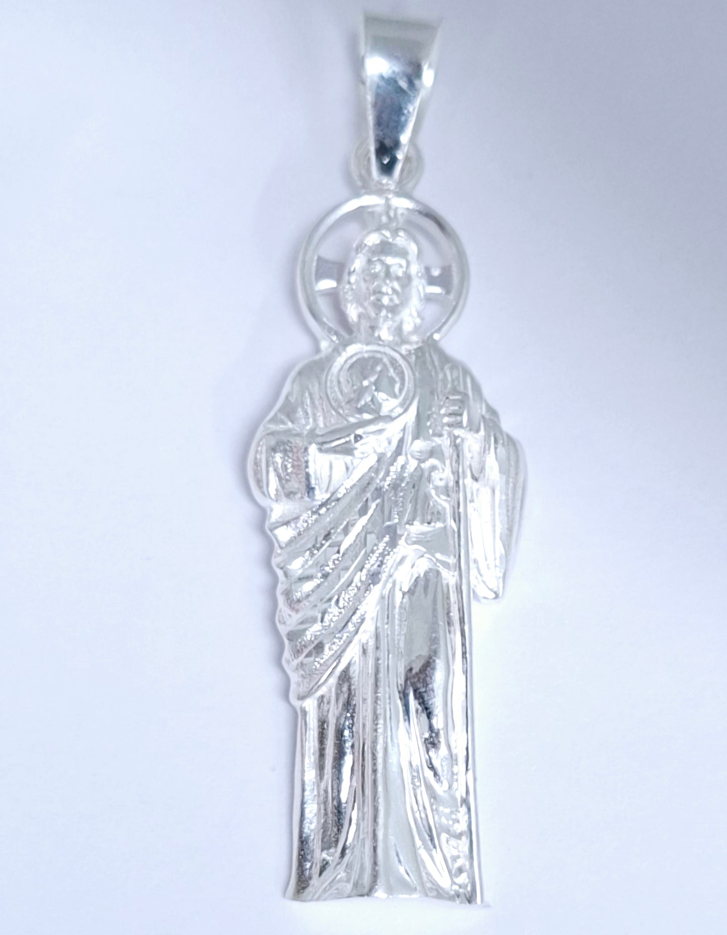 Dije de Plata .925 Forma San Judas Tadeo Mod. DR153 - Joyería Religiosa