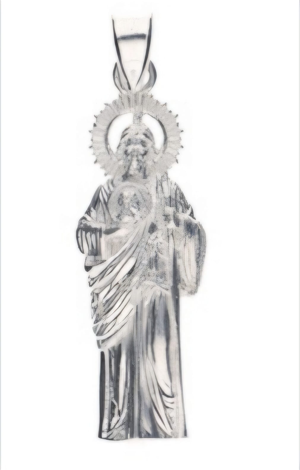 Dije de Plata .925 en Forma de San Judas Tadeo , Mod DR154- Joyería Religiosa