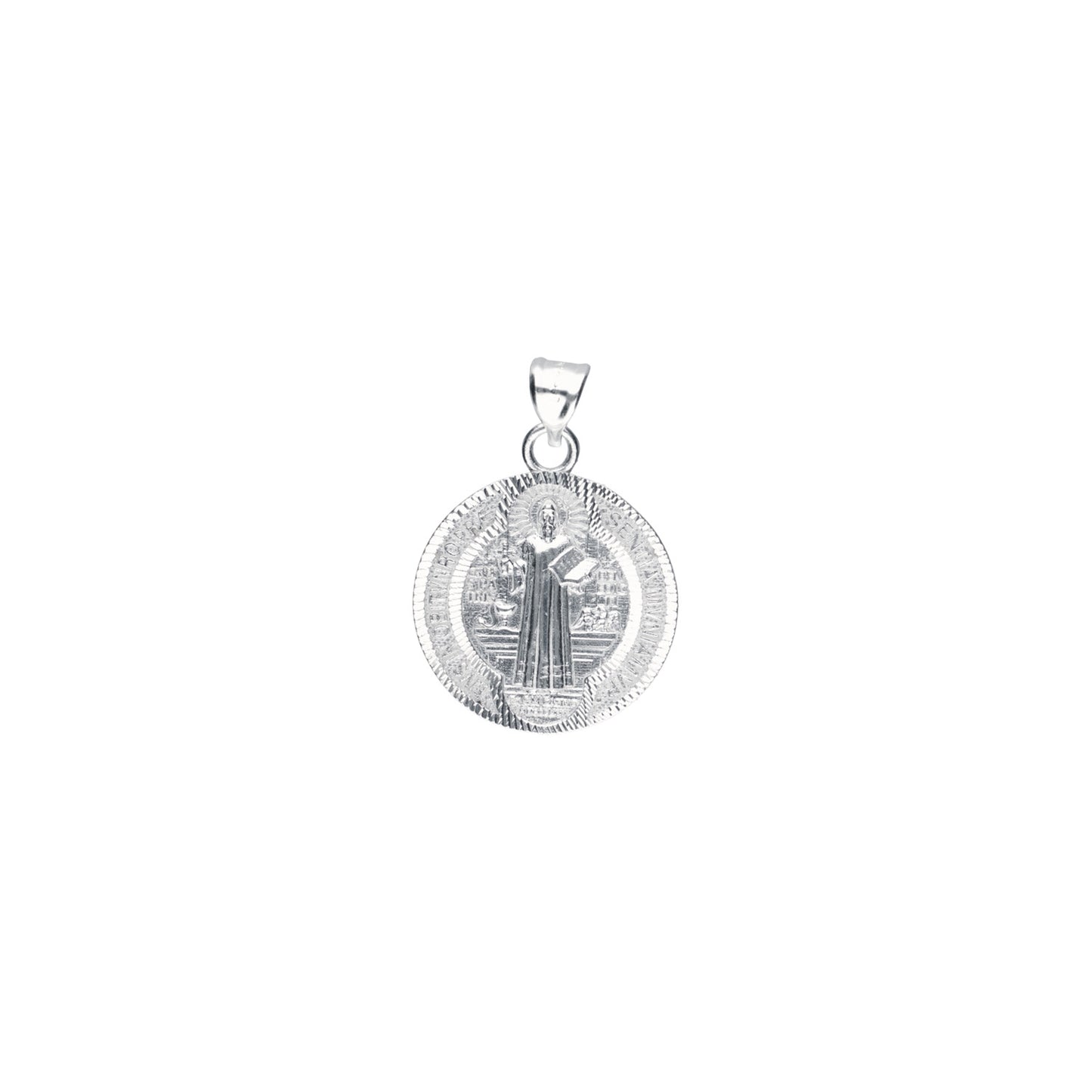 Dije de Plata .925 en forma de San Benito Mod. DR133 - Joyería de Plata religiosa.