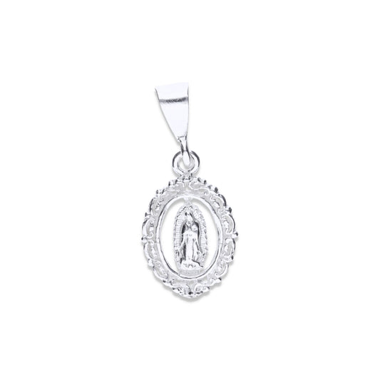Dije de Plata lLey .925 en forma de la Virgen de Guadalupe mod. FBD-170 - Joyería Religiosa