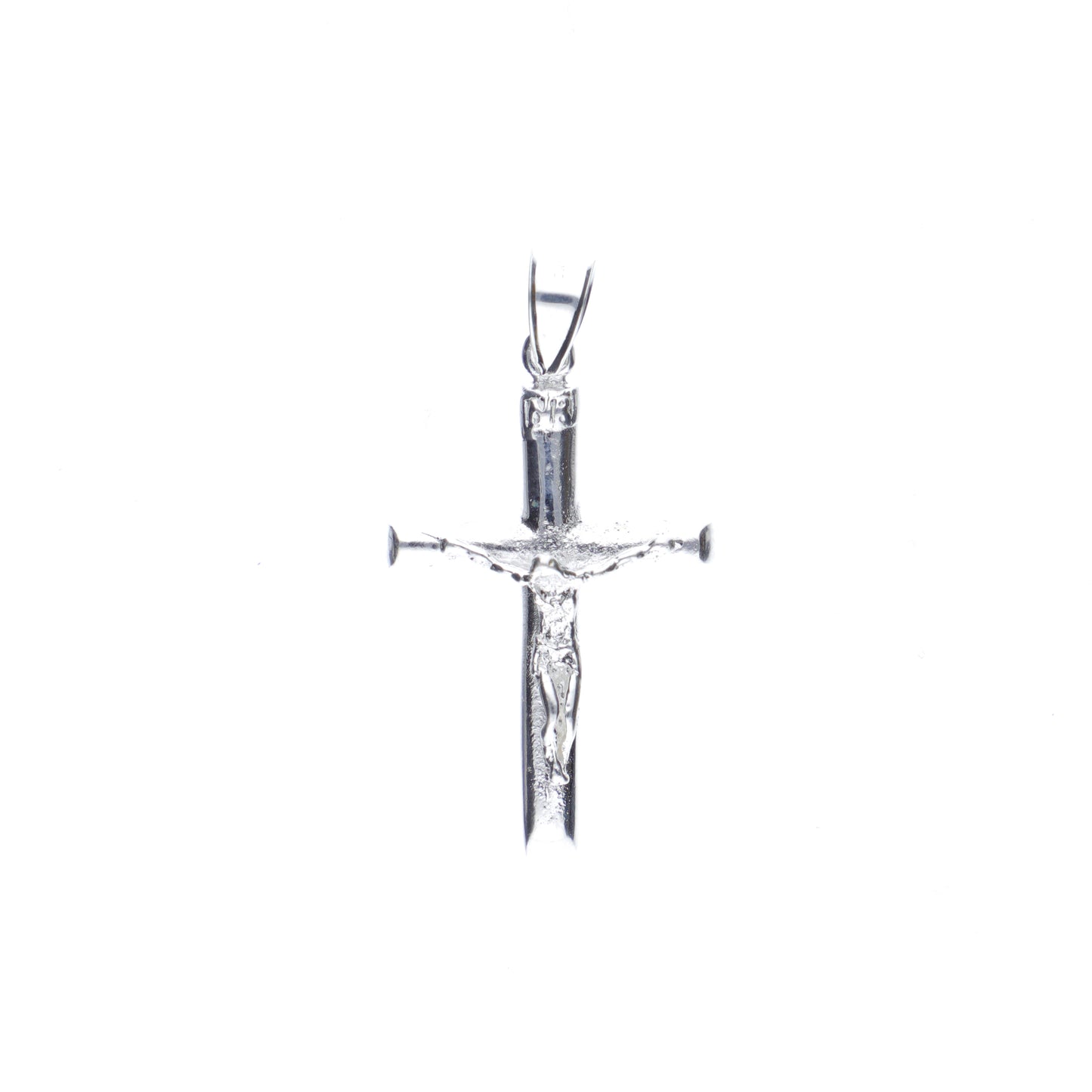 Dije de cruz con Cristo en Plata Ley .925 Mod. DR048- Joyería de Fe